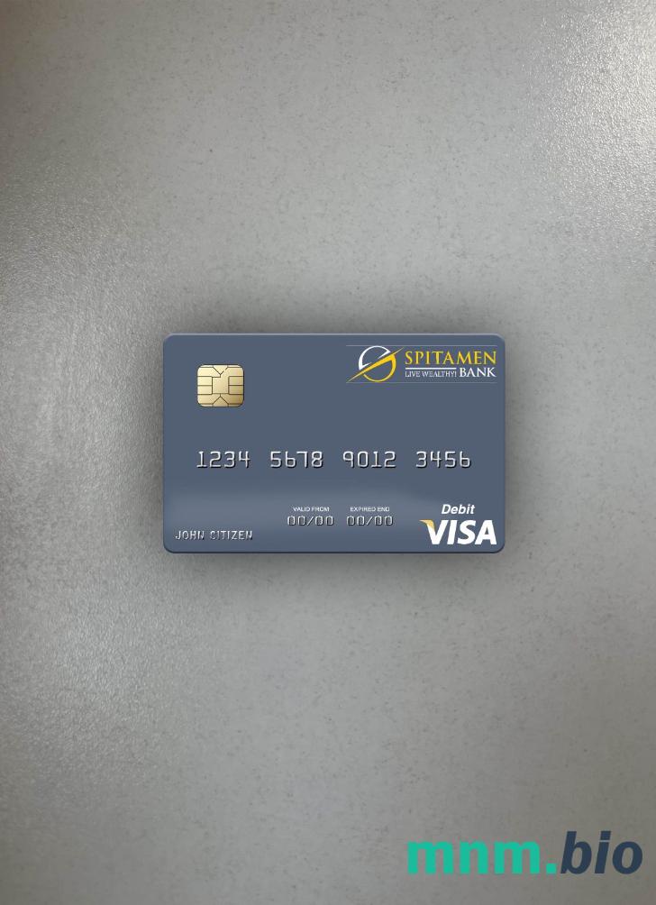 Tajikistan Spitamen bank visa obciążyć card wygląd fotograficzny skan PSD + zdjęcie